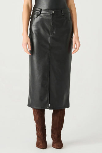 Faux Leather Midi Skirt