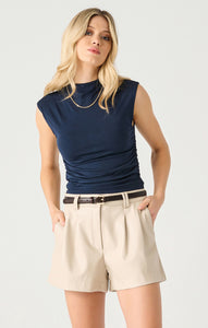 Ruched Mockneck Top