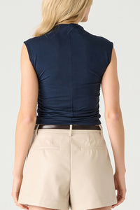 Ruched Mockneck Top